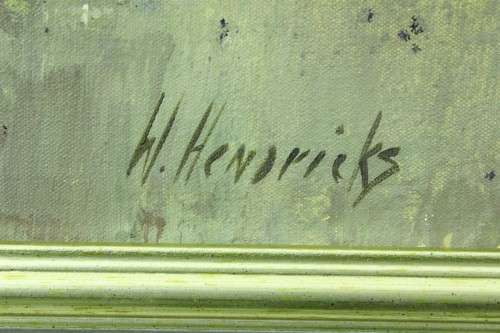 W Hendriks - Landscape with figures - A beautiful painting! Bid now!