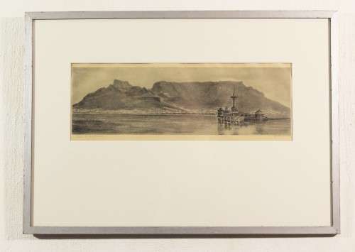 Cape Town Pier - An old print - Signed - A beautiful treasure! - Bid now!