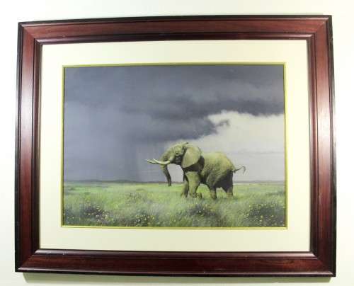 Ignatius Marx - Elephant and the storm - A magnificent investment painting! - 94cm x 68cm - Bid now!