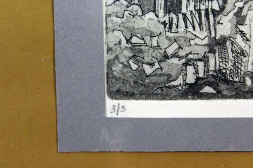 Grethe Schonken - Gothic Cathedral in ruins - Etching - A beauty!! Low price!!  Bid now!