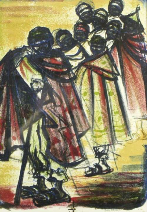 Grethe Schonken - Traditional woman - Mixed media - A beauty!! Low price!!  Bid now!