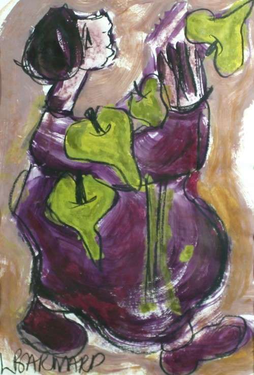 Lynette Barnard - Arum lily seller - A beautiful painting!! Low price, act fast and bid now!!