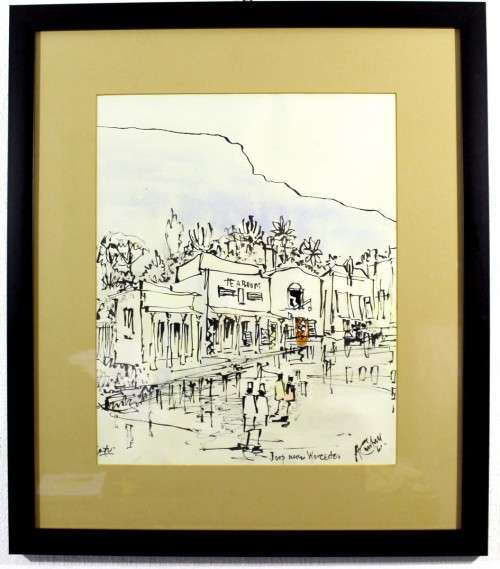 Arthur Cantrell - Dorp near Worchester - A lovely mixed media work - Invest now!!