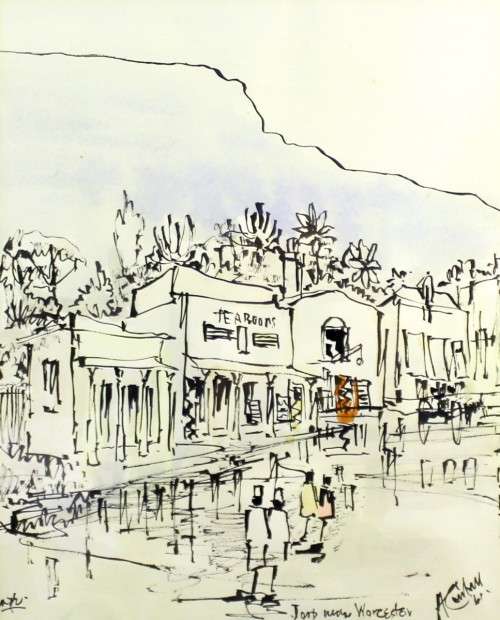 Arthur Cantrell - Dorp near Worchester - A lovely mixed media work - Invest now!!