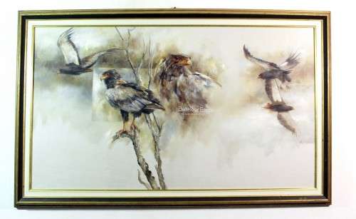 Vic Guhrs - Bateleur Eagle - A stunning oil painting! Invest now!! 100cm x 57cm - Bid now!