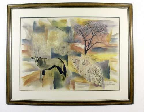 Joshua Rossouw - Impressions of Namibie - A stunning mixed media painting! Invest now!!