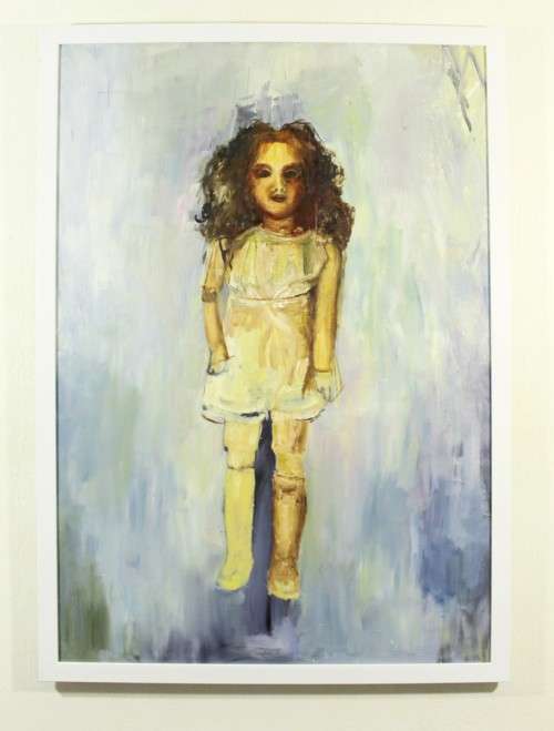Miriam Styen - Doll with two shadows - An impressive / disturbing oil painting! Bid now!!