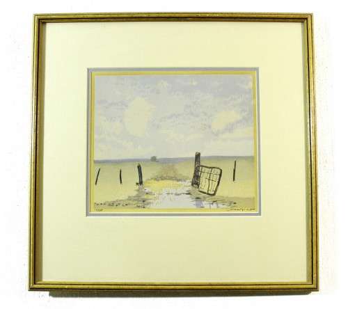 Van Noort - Farm gate - Colored limited edition Litho print - A beautiful treasure! - Bid now!!