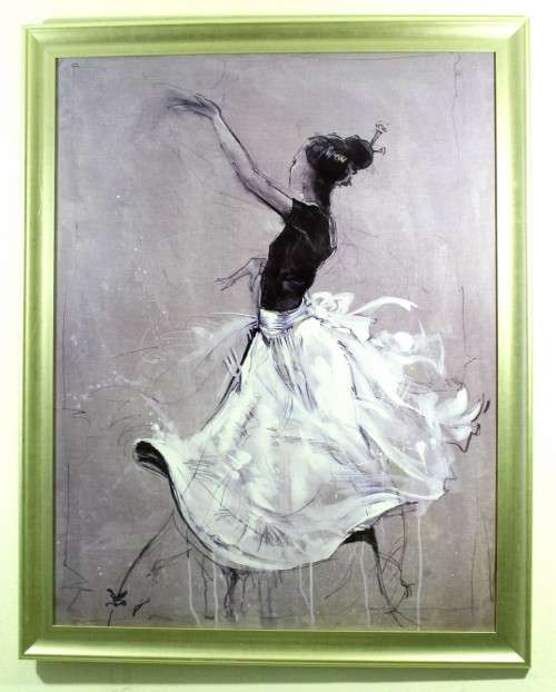 Spanish dancer - Large framed print - 107cm x 84cm! - A beautiful treasure! - Bid now!!