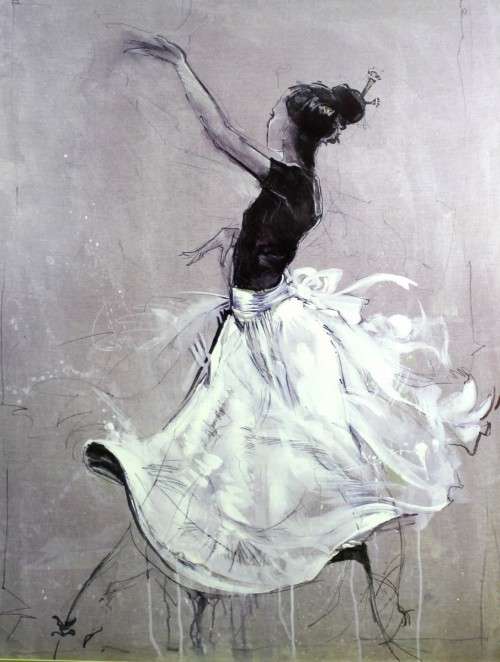 Spanish dancer - Large framed print - 107cm x 84cm! - A beautiful treasure! - Bid now!!