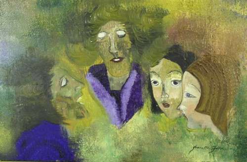 Jeanette Finn - Faces - A beautiful painting! - Bid now!