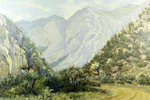 AW Keyser - Dirt road through the mountains - A beautiful painting! Bid now!