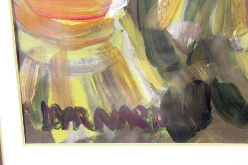 Lynette Barnard - Man dressed in white working in the fields - A beautiful painting!! Bid now!!