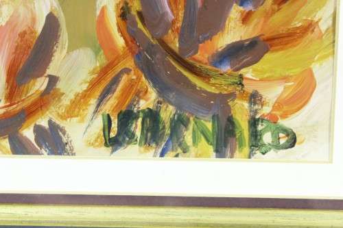 Lynette Barnard - Man dressed in blue working in the fields - A beautiful painting!! Bid now!!