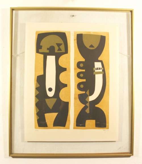 Hannes Harrs - Abstract form yellow - Limited edition - What a beauty!! Bid now!