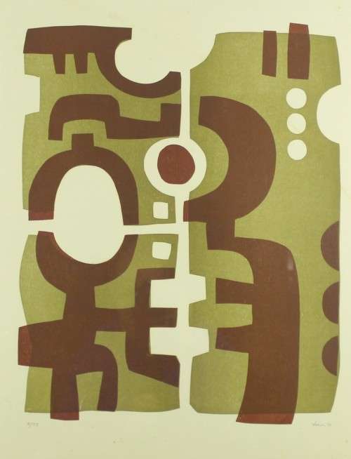 Hannes Harrs - Abstract form green - Limited edition - What a beauty!! Bid now!