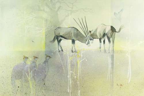 Peter Botha - Gemsbok - A stunning painting! - Bid now!!