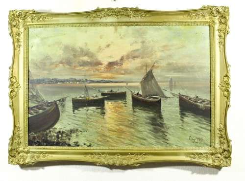D Giovi - Boats - A beautiful painting! Bid now!