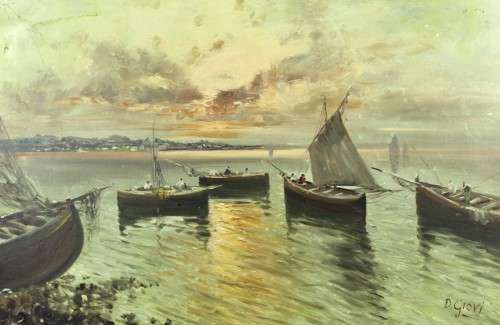 D Giovi - Boats - A beautiful painting! Bid now!
