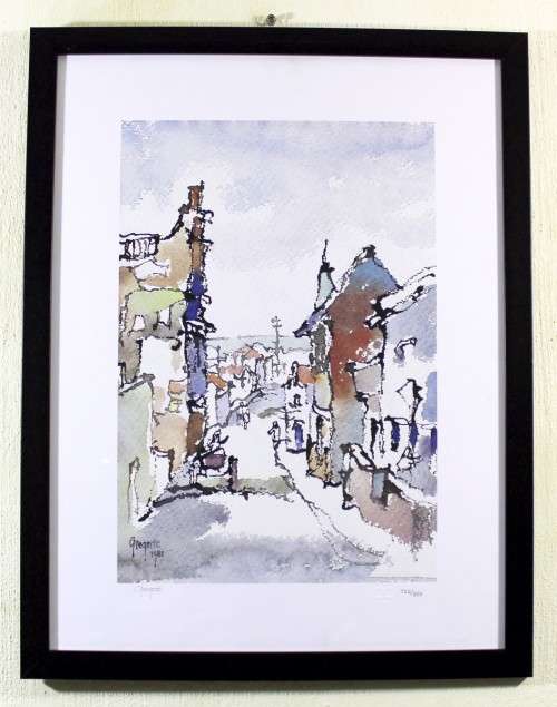 Gregoire Boonzaier  - Cape street scene - A beautiful signed litho print! Giveaway price, bid now!