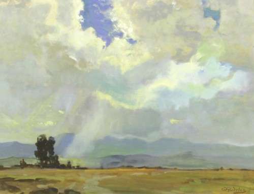 Walter Gilbert Wiles - Clouds over a landscape - Stunning investment art! Bid now! *Free courier