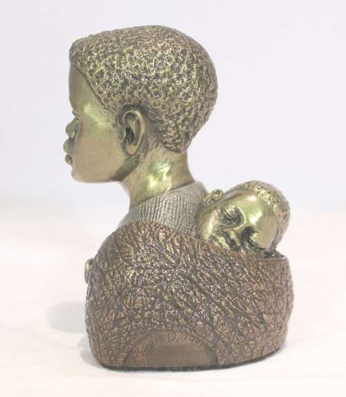 Casper Darare - Shona Mother with baby - Cold casting - Magnificent!! Bid now!