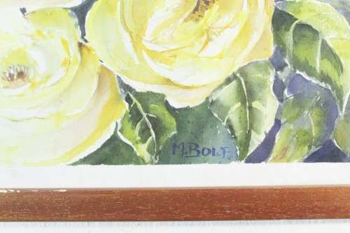M Bolt - Yellow roses - A beautiful water color - Giveaway price! - Bid now!!