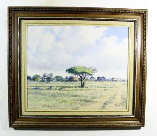 Louis Audie - Thorn tree in a landscape!! Investment art! Bid now! *Free courier!
