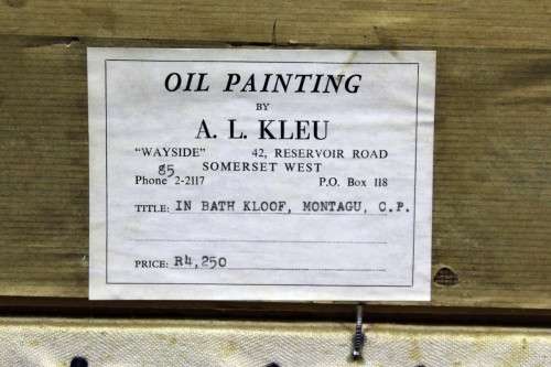 Arthur Kleu - Bath Kloof - A stunner!! Bid now!