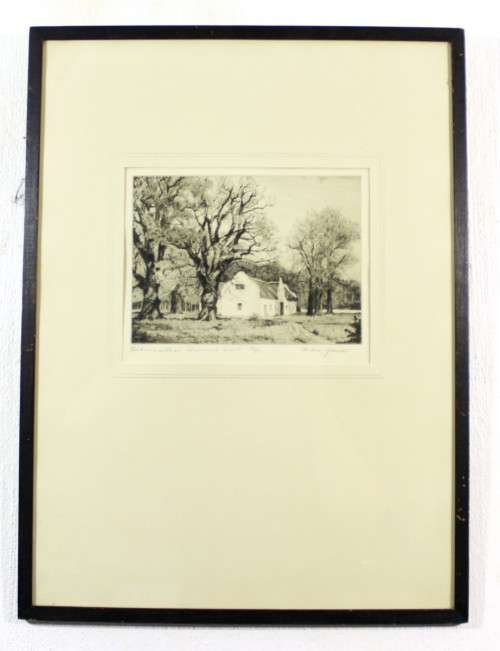 Andre Naude - Shea Wine Cellars, Somerset West, Cape - An absolute stunning etching!! Bid now!!