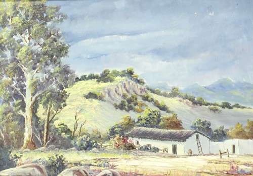 Paul Potgieter - Farmhouse in a landscape - A beautiful little treasure! - Bid now!!