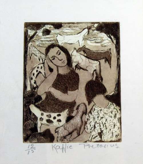 Kaffie Pretorius - In thought - A beautiful limited edition print!! Bid now!!
