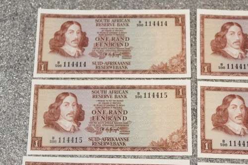 R1 - TW de Jongh - 7 Sequential numbers - Crisp & Uncirculated - Low price - Bid now!