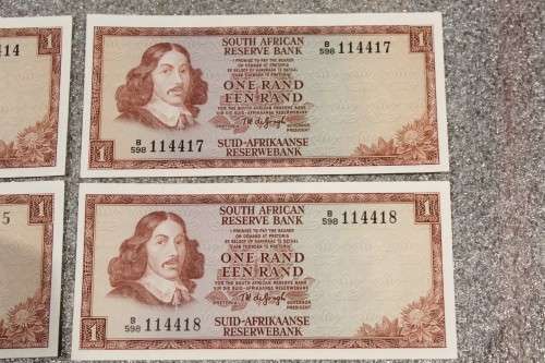 R1 - TW de Jongh - 7 Sequential numbers - Crisp & Uncirculated - Low price - Bid now!