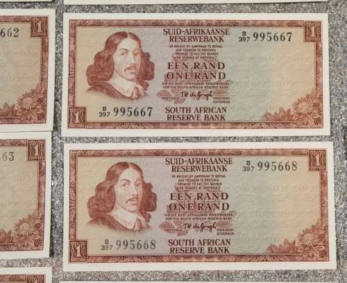 R1 - TW de Jongh - 10 Sequential numbers - Crisp & Uncirculated - Low price - Bid now!