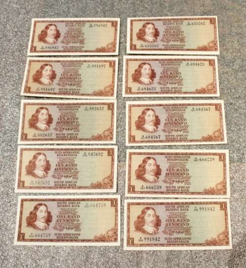 R1 - TW de Jongh - 10 Notes - Good to crisp condition - Low price - Bid now!