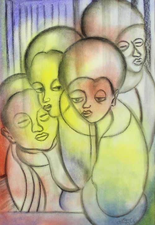 Thami Tshabalala - Ladies - A beautiful mixed media! - Bid now!!