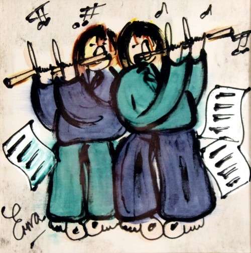 Erna Basson - Flute players - A beautiful little treasure! Bid now!