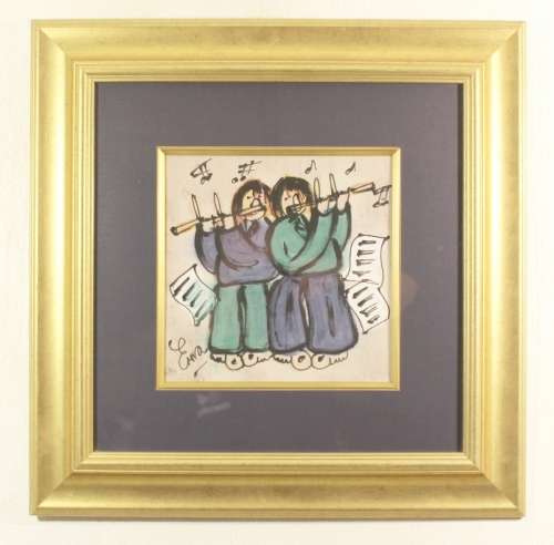 Erna Basson - Flute players - A beautiful little treasure! Bid now!