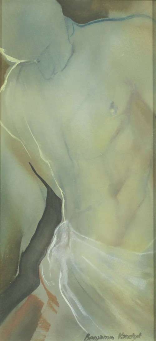 Benjamin Vandyk - Male nude study - A stunning work! - Low price! - Bid now!