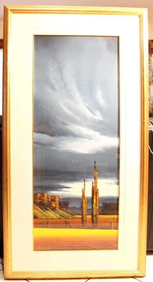 Johan Smith - Storm clouds over a landscape - Investment art! - 126cm x 50cm! Bid now! *Free courier