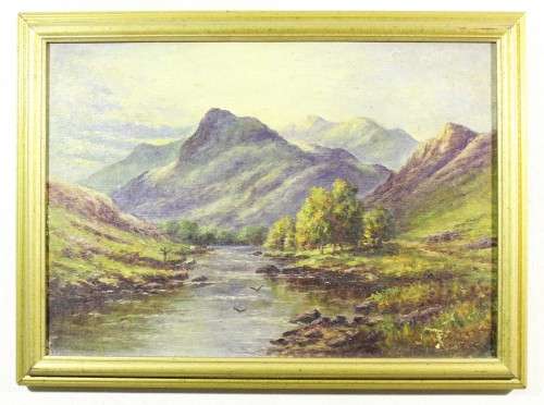 Landscape with river on canvas - Unsigned - Beautiful! Low price, bid now!