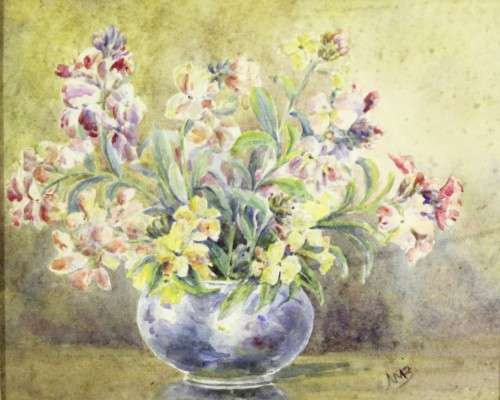 NMB - Flower arrangement - A lovely watercolor - Giveaway price! - Bid now!!