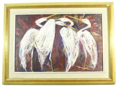 Storks - Signed - A beautiful oil painting - Giveaway price! - Bid now!!