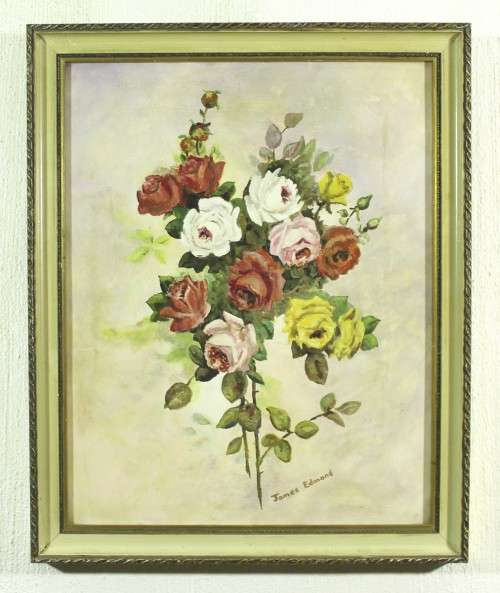 James Edmond - Still life roses - A beautiful oil painting - Giveaway price! - Bid now!!