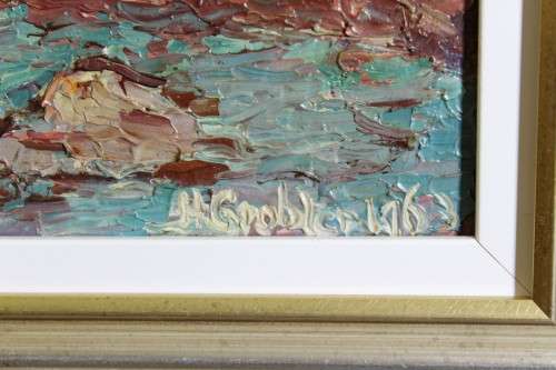 H Grobler - Landscape - Palette knife - Beautiful! - Bid now!