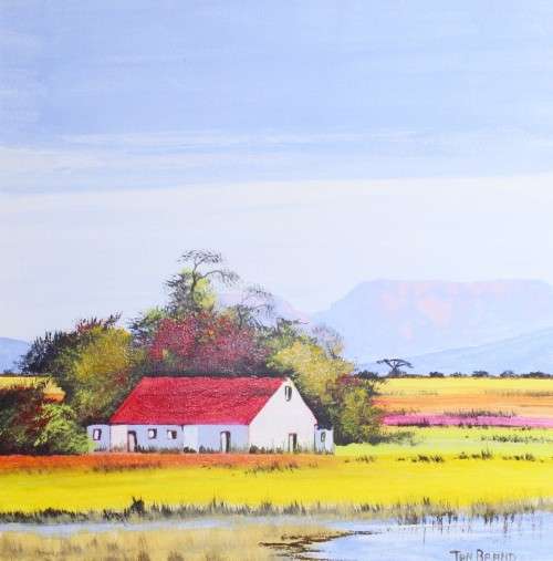 Jan Brand - Farm house with red roof - Magnificent art!! - Bid now!