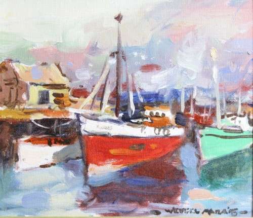 Wessel Marais - Harbor scene - A beautiful painting! Bid now! *Free courier!