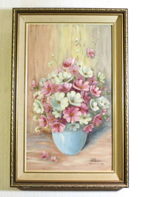 M Pienaar - Still life flower in a blue bowl - Beautiful!! - Giveaway price! - Bid now!!