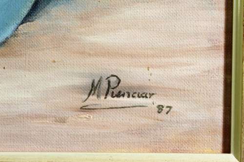 M Pienaar - Still life flower in a blue bowl - Beautiful!! - Giveaway price! - Bid now!!